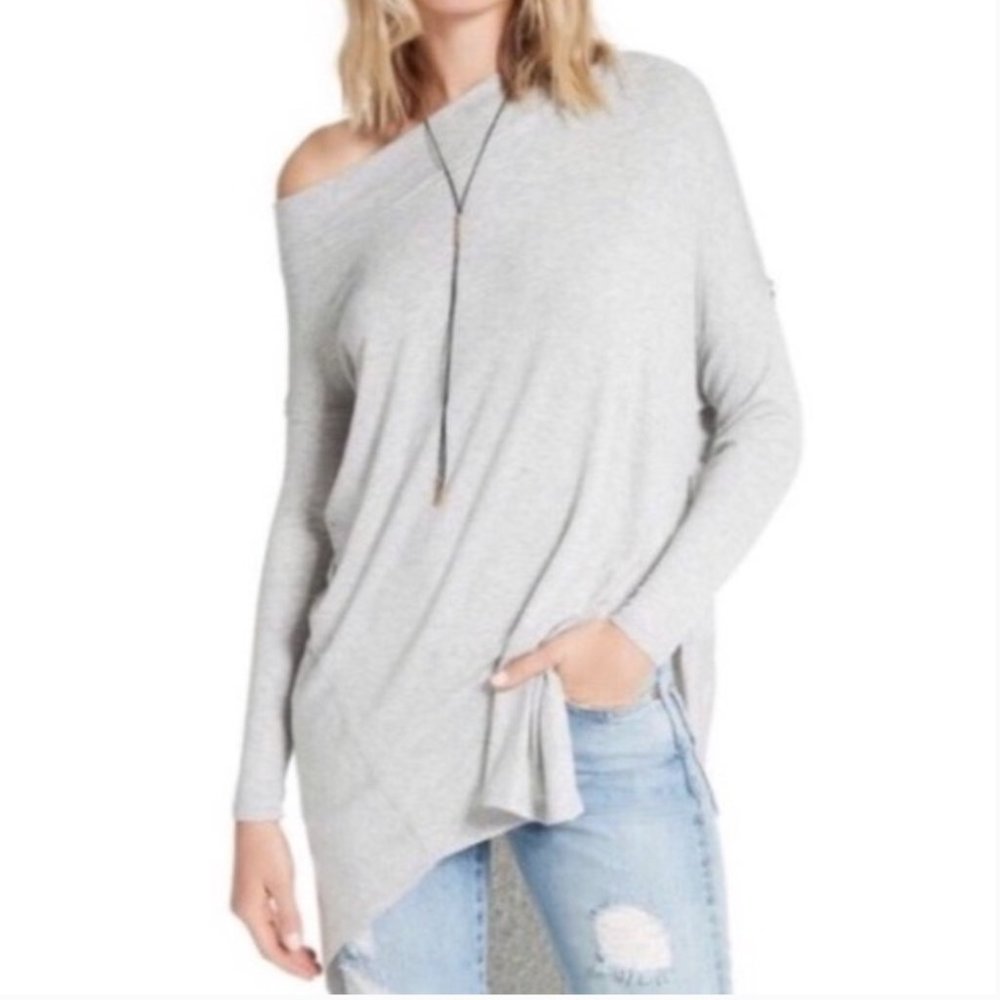 Free People We The Free Black Asymmetrical Tunic Long Sleeve